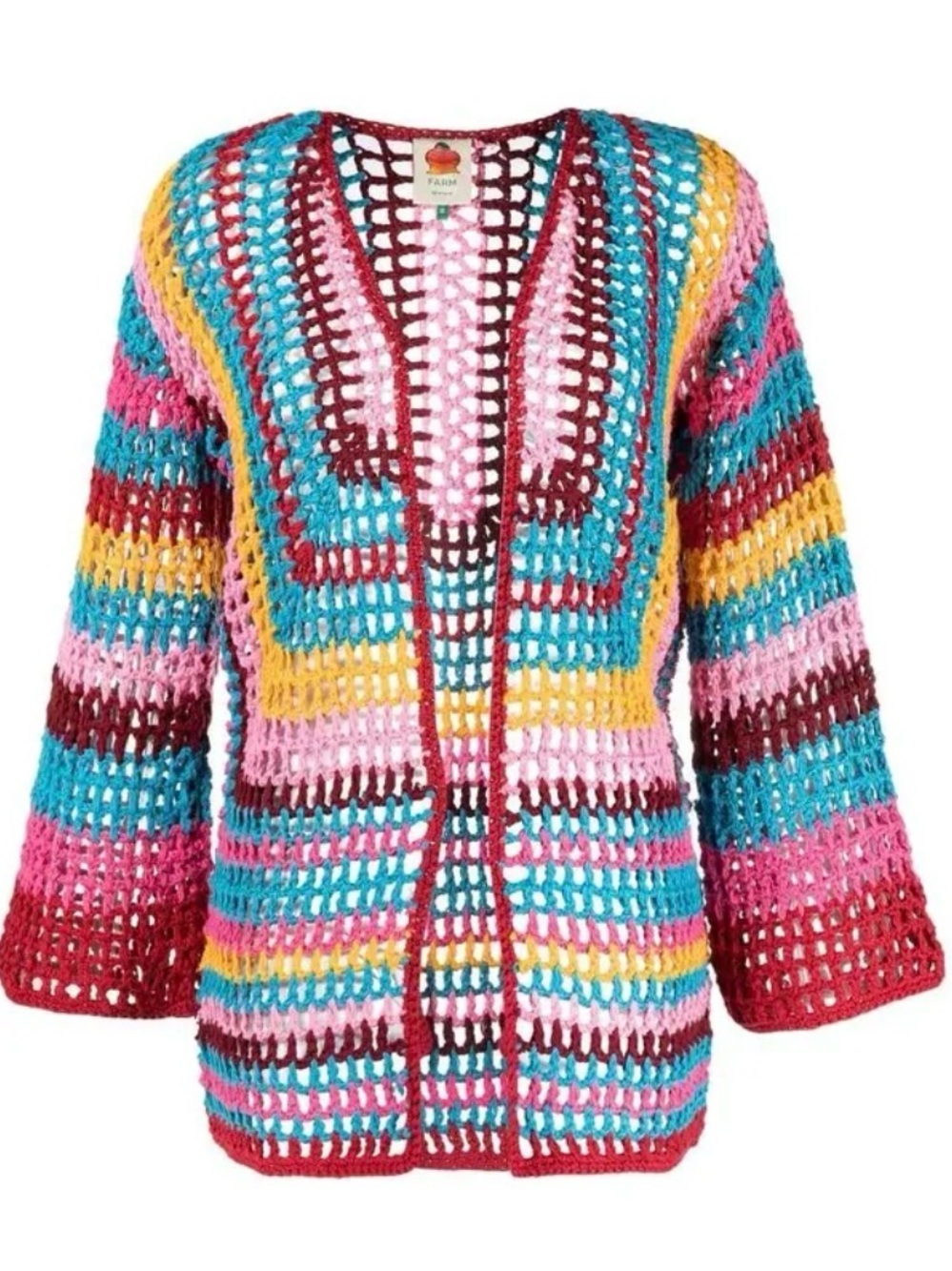 FARM RIO 
Colourblock Crochet Cardigan